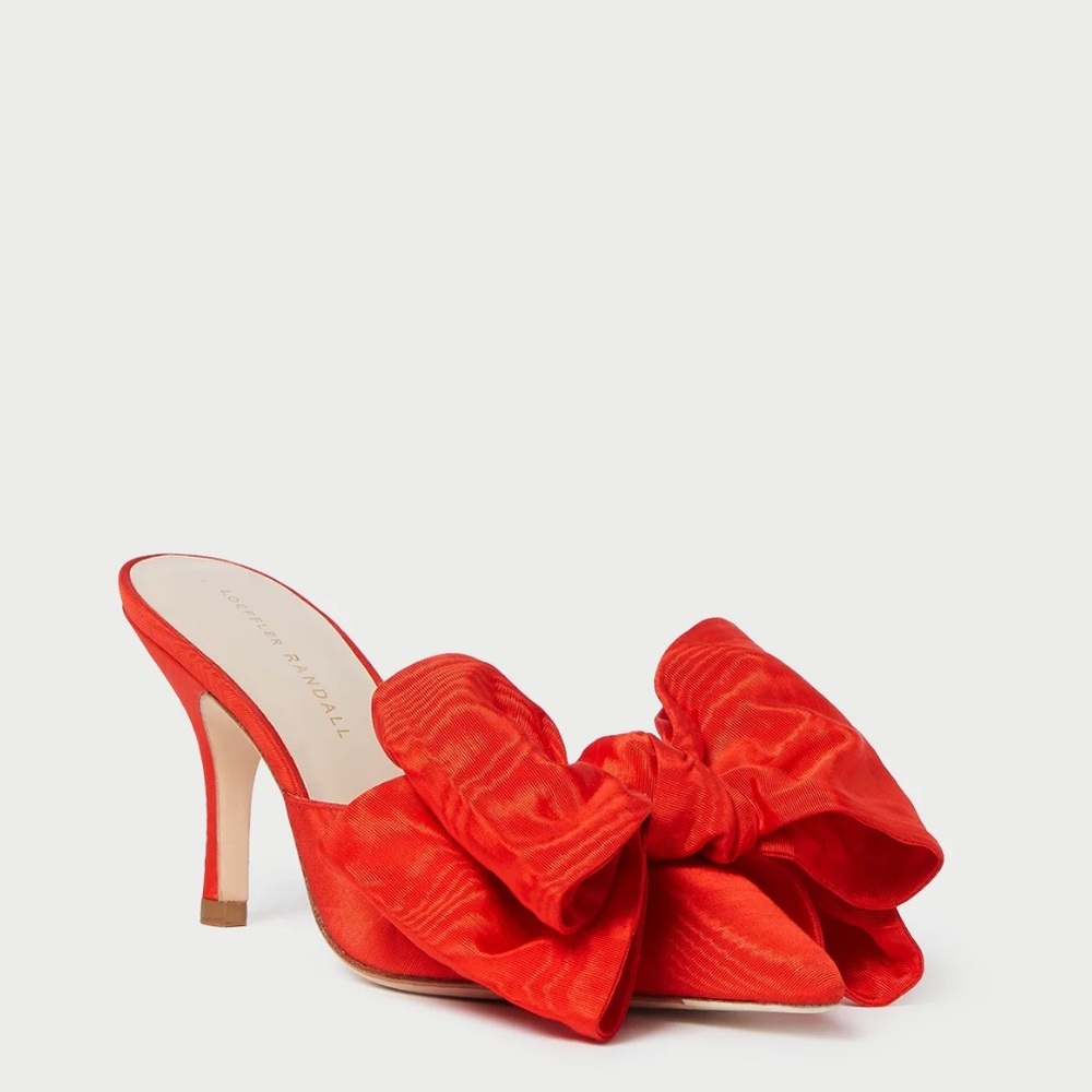 NEVER WORN Loeffler Randall Margot Red Bow Mule